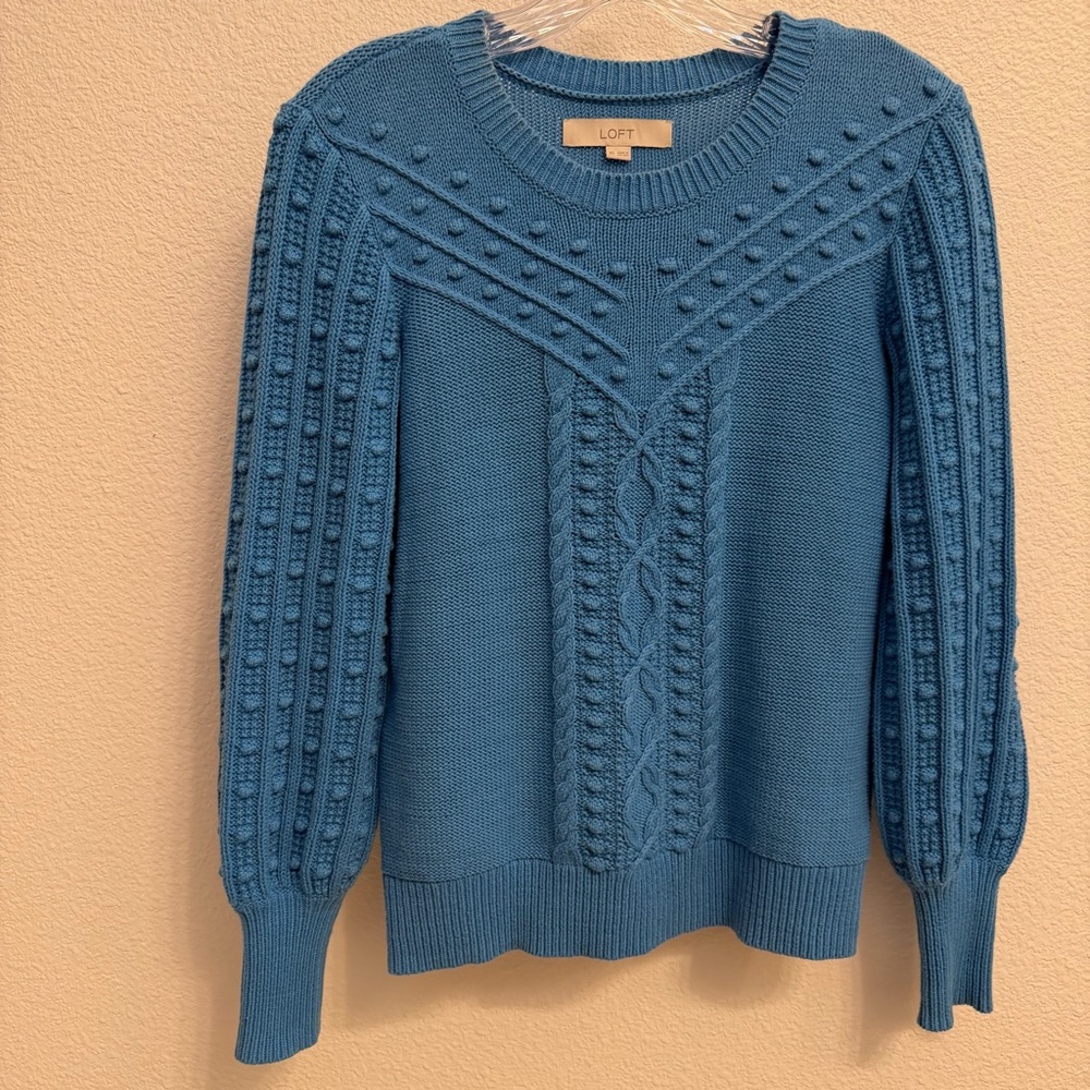 LOFT Teal Cable Knit Women's Sweater